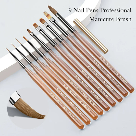 BORN PRETTY Nail Art Brush 9 Sizes  Nail Art Manicure Tool