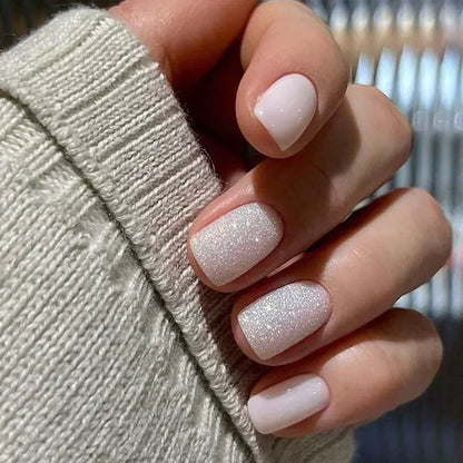 Glossy Press on French Nail Tips