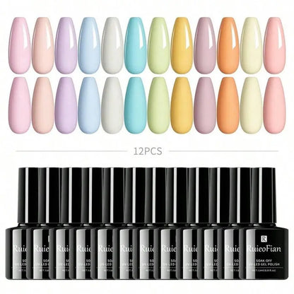 XEIJAYI 12pcs Macaron Gel Nail Polish