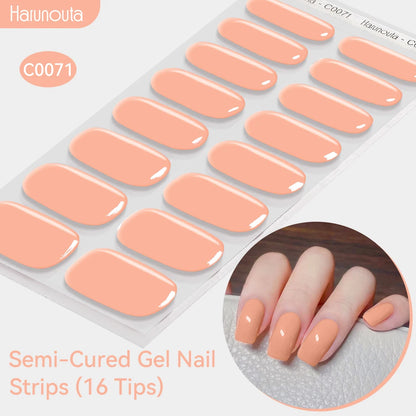 Gradient Auroras Semi Cured Sparkly Gel Nail Strips with UV/LED Nail Lamps