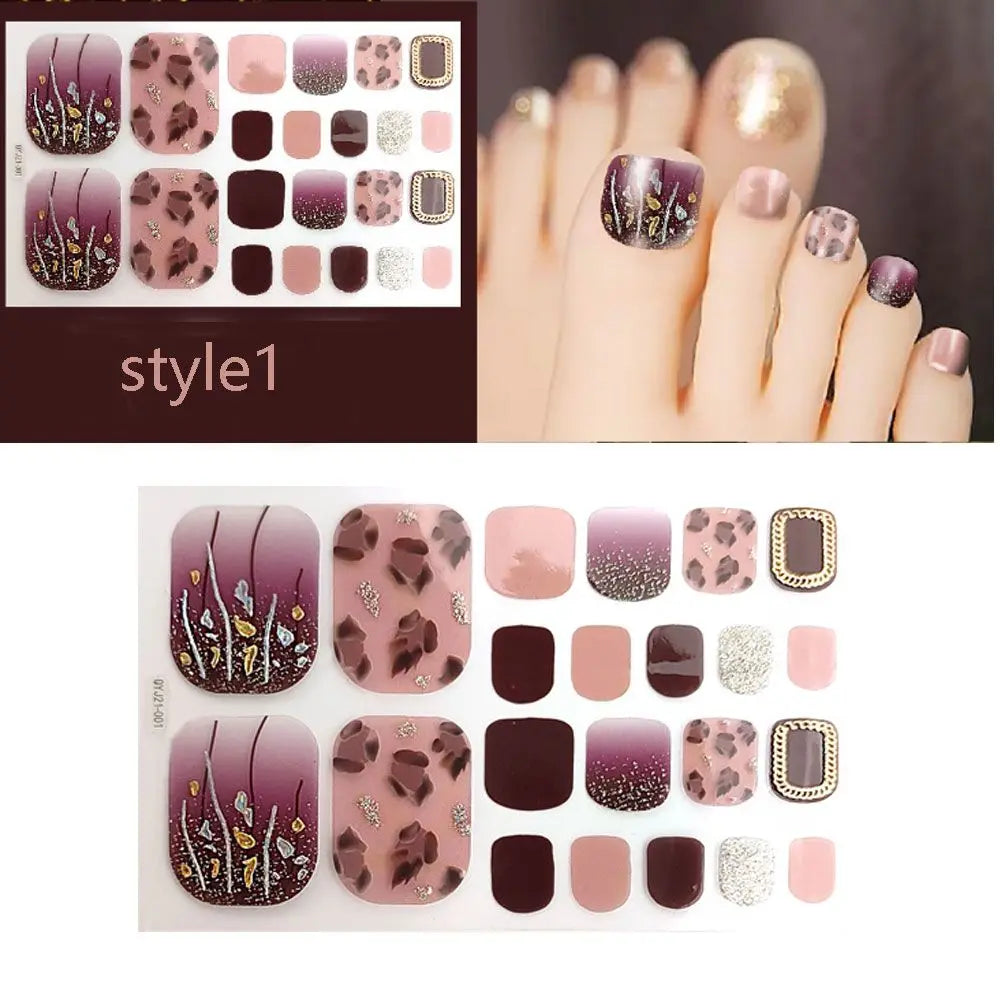22pc Semi-Cured Gel Toe Nail Strips