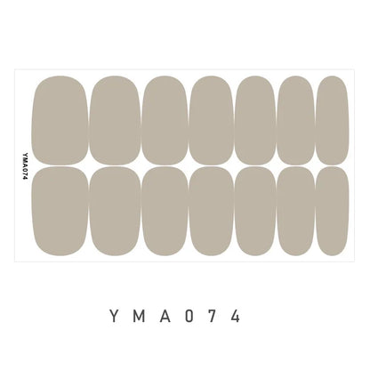 14 Nails Solid Color Simple Waterproof Nail Stickers
