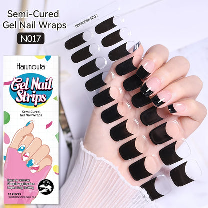 1 Sheet White French Semi-Cured Gel Nail Strips