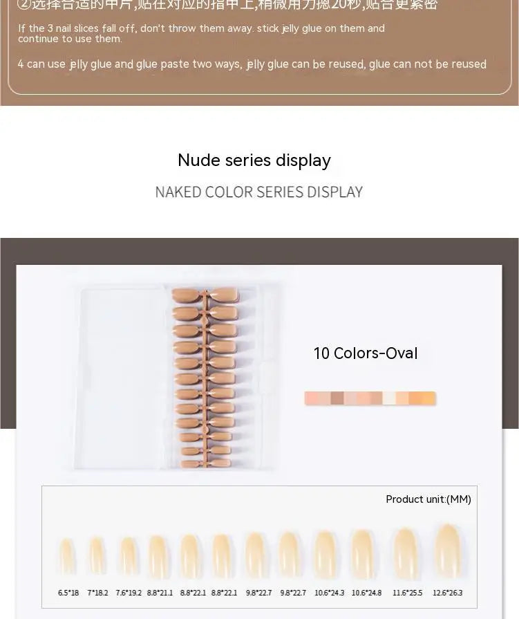 240 Nail Tips, Box of 10 Simple Wear Nail Solid Colours Press On Wearable Nails