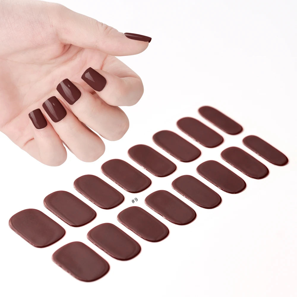 14pc Transparent Semi Cured Gel Nail Strips Nail Strengthening