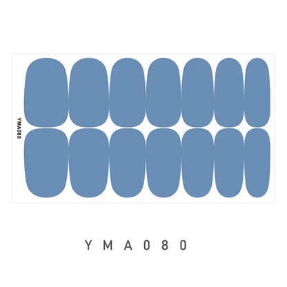 14 Nails Solid Color Simple Waterproof Nail Stickers