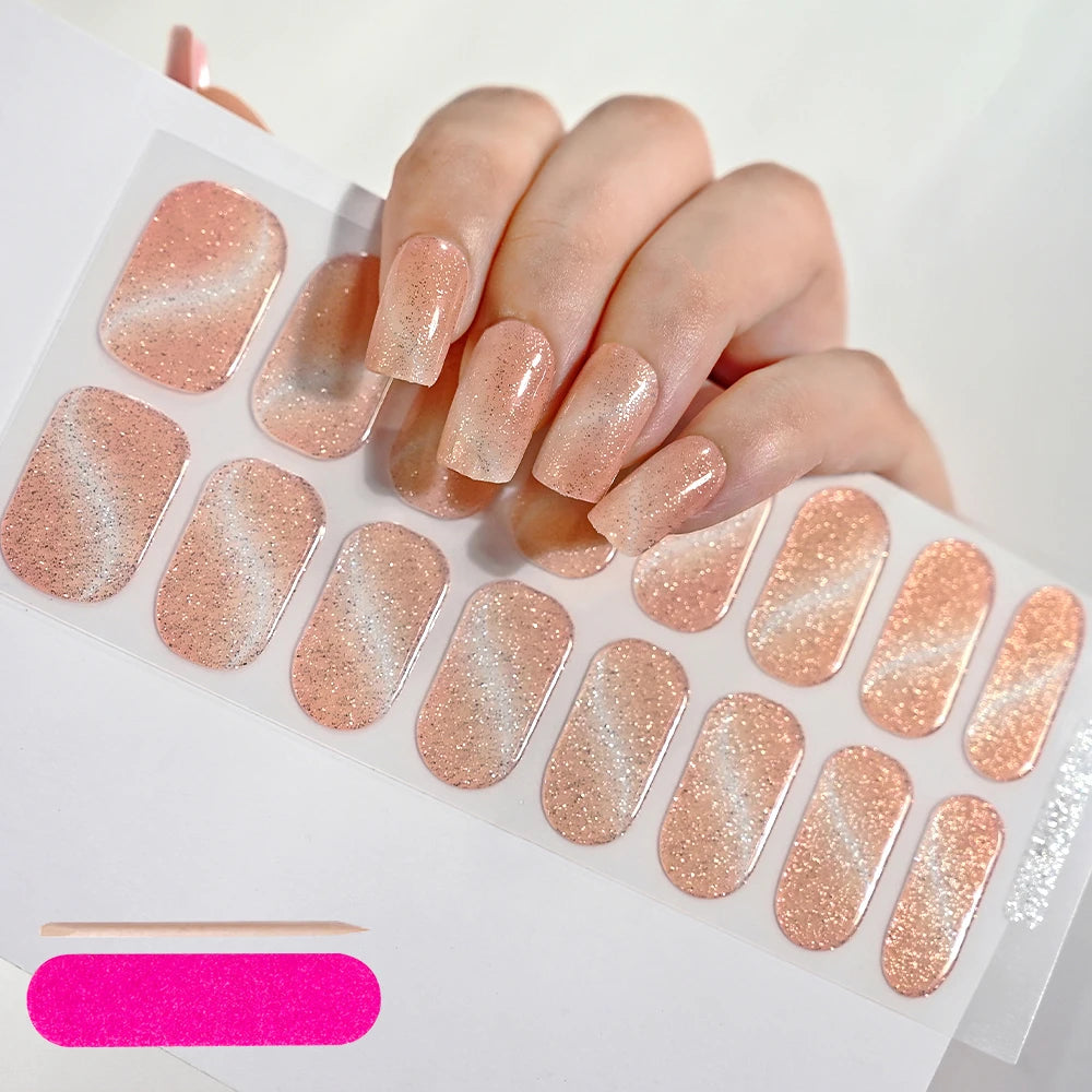 Transparent Semi Cured Gel Nail Strips Clear Nail Strengthening