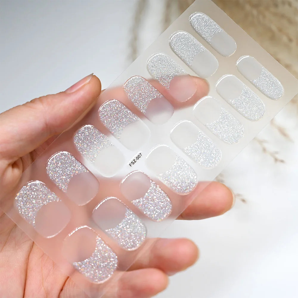 Transparent Semi Cured Gel Nail Strips Clear Nail Strengthening