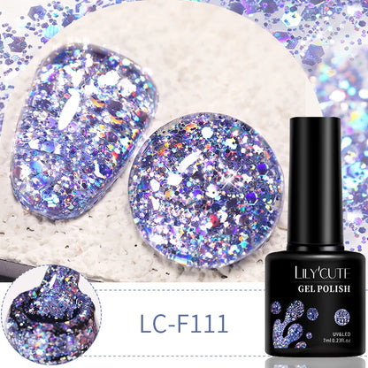 LILYCUTE 7ml 6pc Glitter Gel Nail Polish Set V
