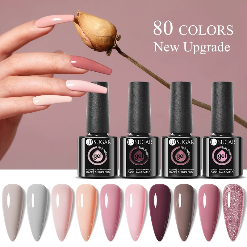 UR SUGAR 7ml Glass Bottle Color Gel Nail Polish Semi-permanent