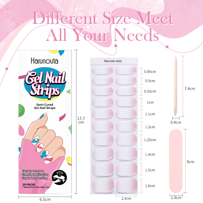 4pcs/set Sparkling Semi Cured Gel Nail Strips with Nail Dry Holographics