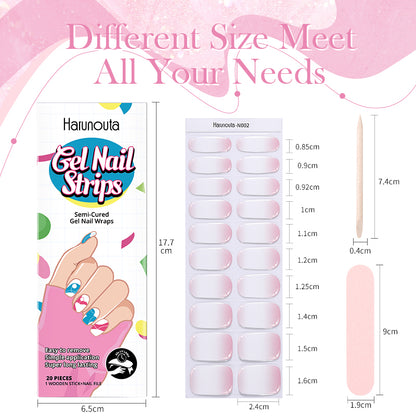 4pcs/set Sparkling Semi Cured Gel Nail Strips with Nail Dry Holographics