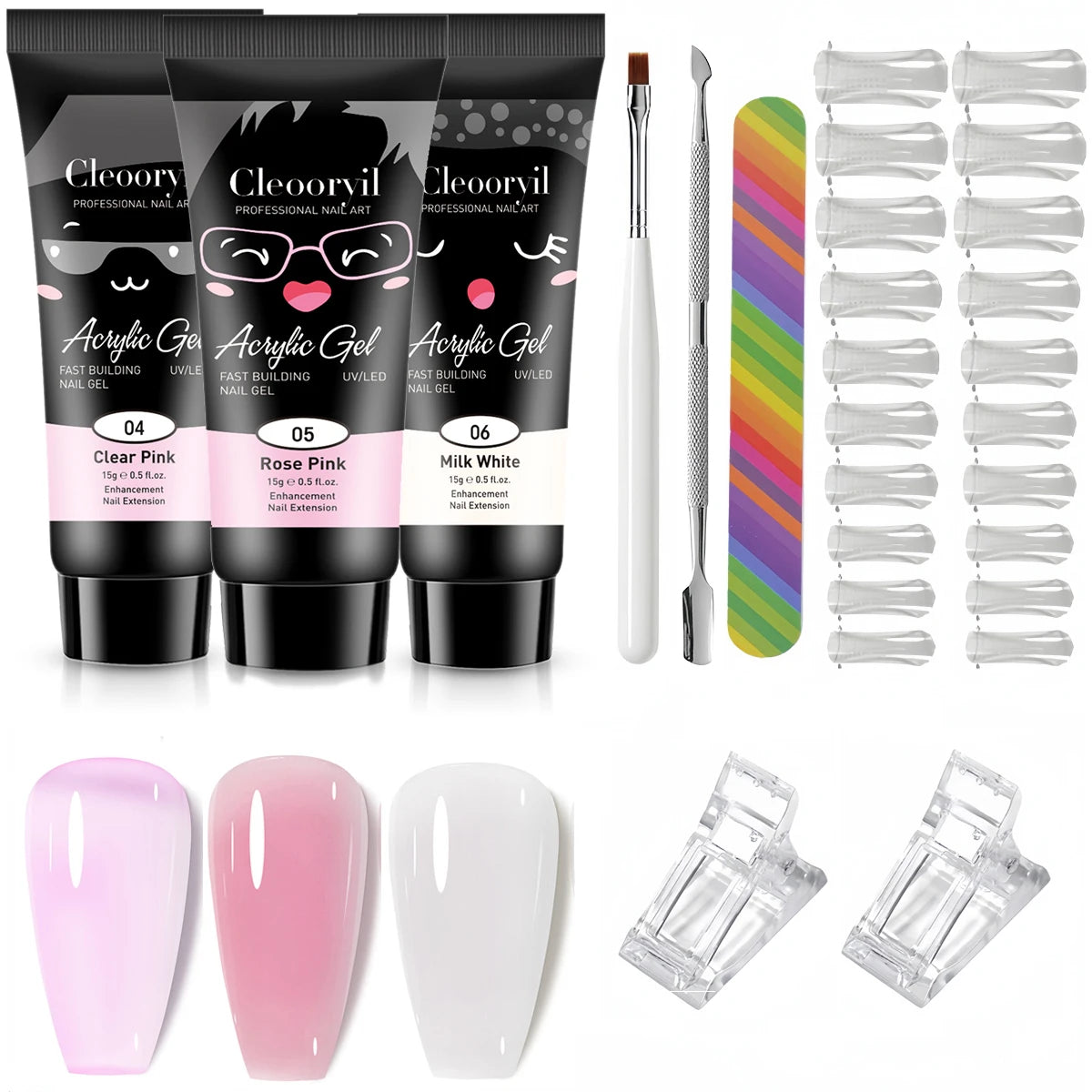 9pcs/set 15ML Nail Extension Gel Poly Gel Semi Permanent