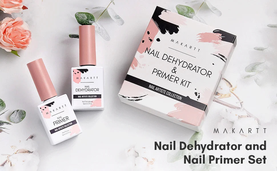 Makartt 2Pcs Gel Nail Polish Nail Prep Dehydrate & Bond Primer 15ml