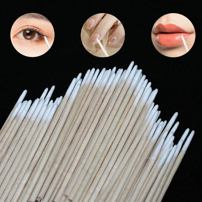 100-3000 Wood Cotton Swab Clean Sticks Nail Polish Remover