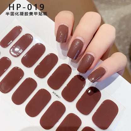 Transparent Semi Cured Gel Nail Strips Clear Nail Strengthening