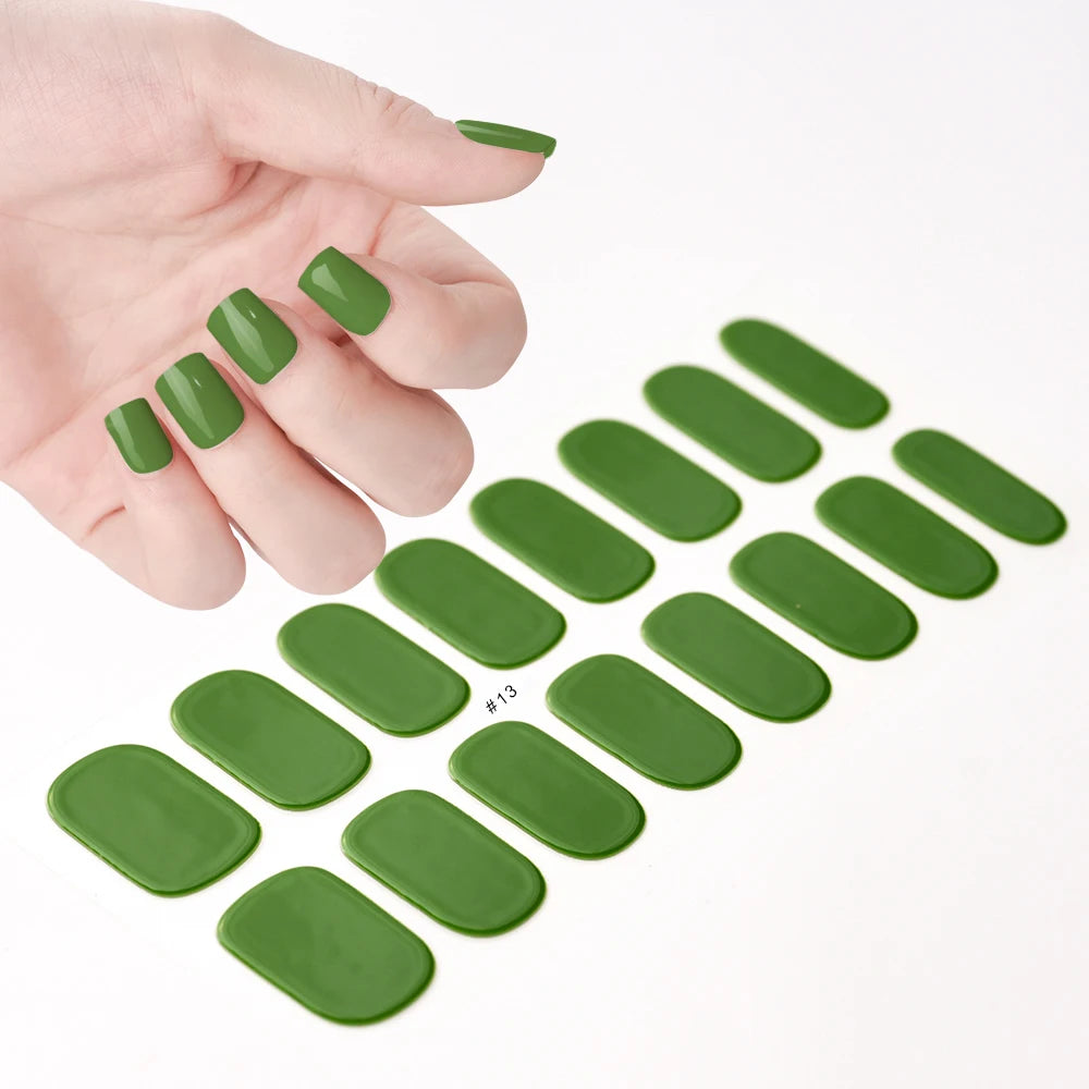 14pc Transparent Semi Cured Gel Nail Strips Nail Strengthening