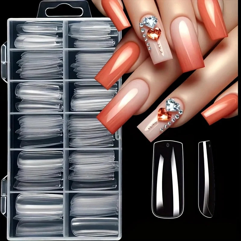 120 Pieces of Transparent Coffin/Almond/Fine High Heels/Square