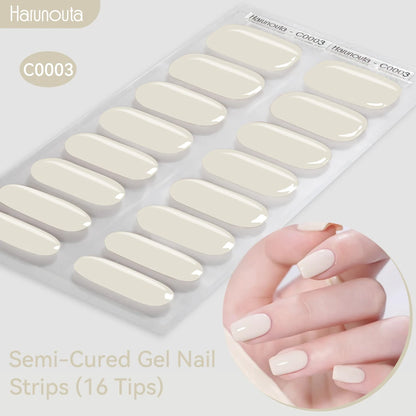 Gradient Auroras Semi Cured Sparkly Gel Nail Strips with UV/LED Nail Lamps