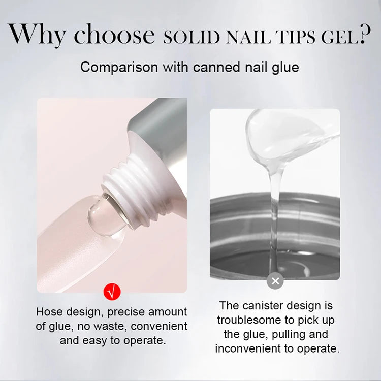 BORN PRETTY 30ml Solid Nail Tips Gel with 24Pcs