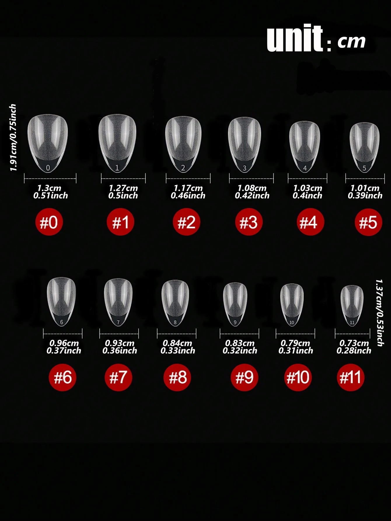 24pcs Fake Nail 12 sizes