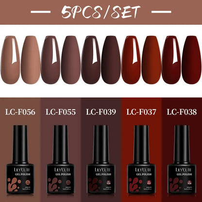 LILYCUTE 5pc/Set 7ML Semi Permanent UV Gel Polish Long Lasting Design