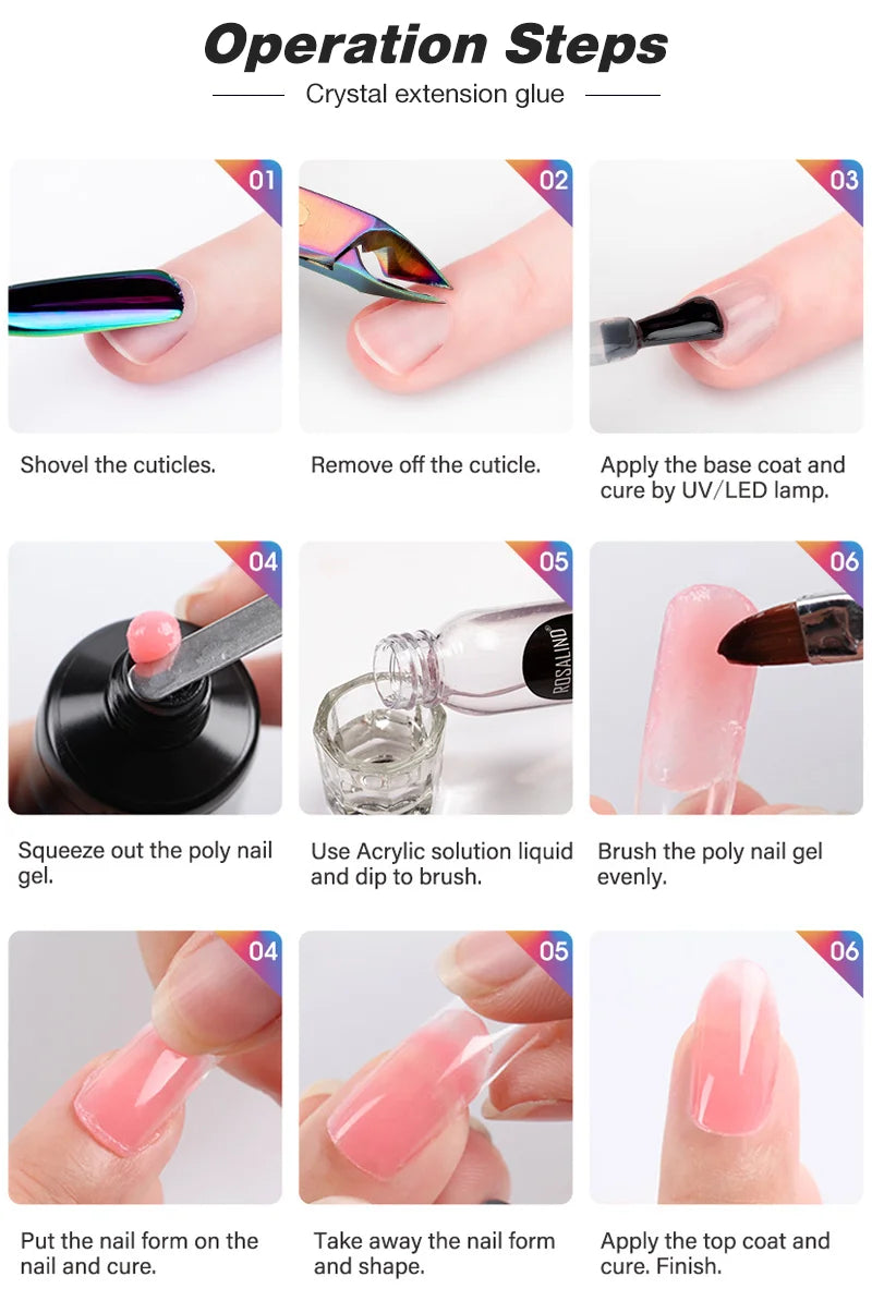 PoliGel 30ml  UV Gel Nail Polish LED 12 Colors