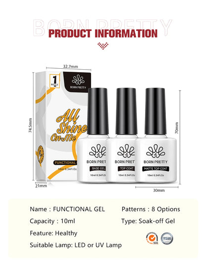BORN PRETTY 10ml Base and Top Gel Coat