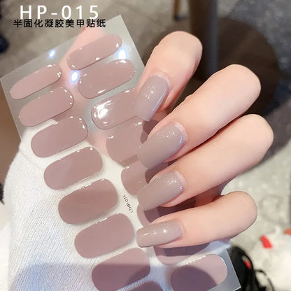 Transparent Semi Cured Gel Nail Strips Clear Nail Strengthening