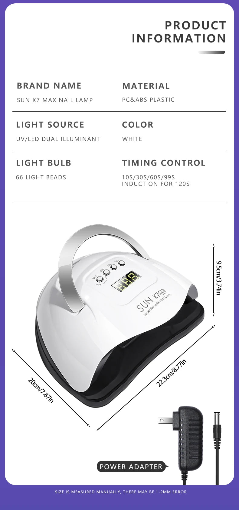 Dual Light Source Nail Lamp 66 Lamp Beads