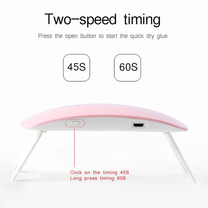 Portable Mini USB 6W 3 LED Desk Drying Nail Lamp