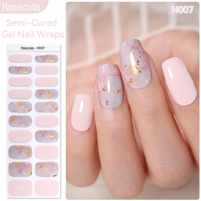 1 Sheet White French Semi-Cured Gel Nail Strips