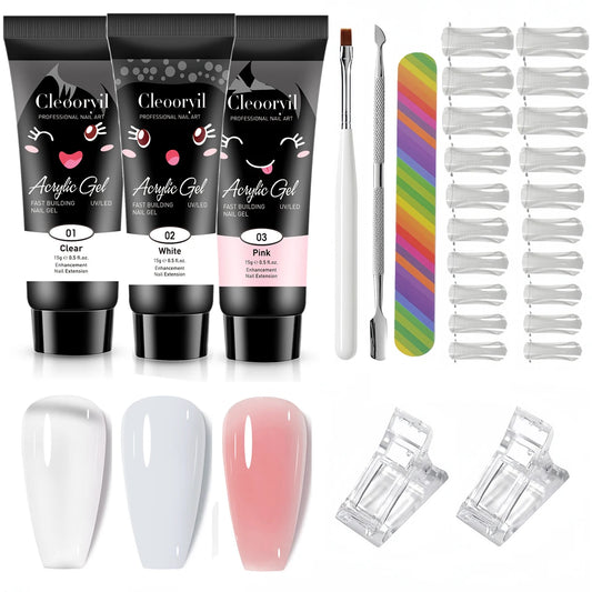 9pcs/set 15ML Nail Extension Gel Poly Gel Semi Permanent