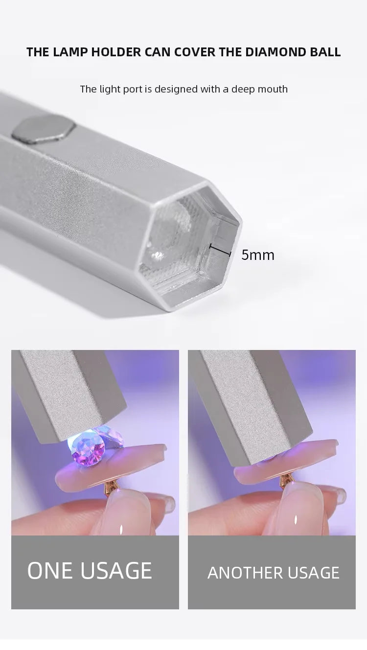 Portable Mini Professional Nail UV Lamp LCD Display Rechargeable