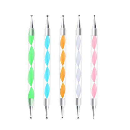 5pc Set Double Headed Nail Dotting Tool
