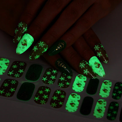 20 Tips Christmas Luminous Semi-Cured Gel Nail Strips