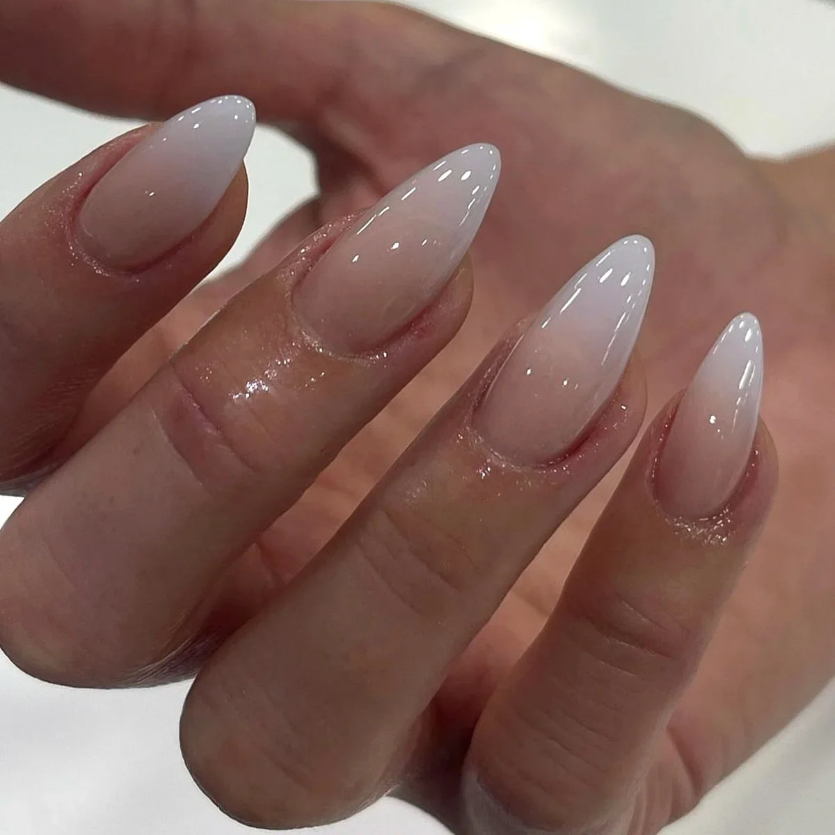 Glossy Press on French Nail Tips