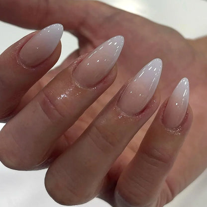 Glossy Press on French Nail Tips