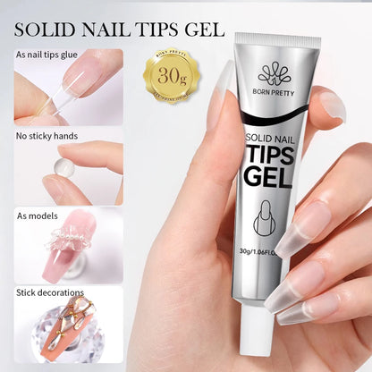 BORN PRETTY 30ml Solid Nail Tips Gel with 24Pcs