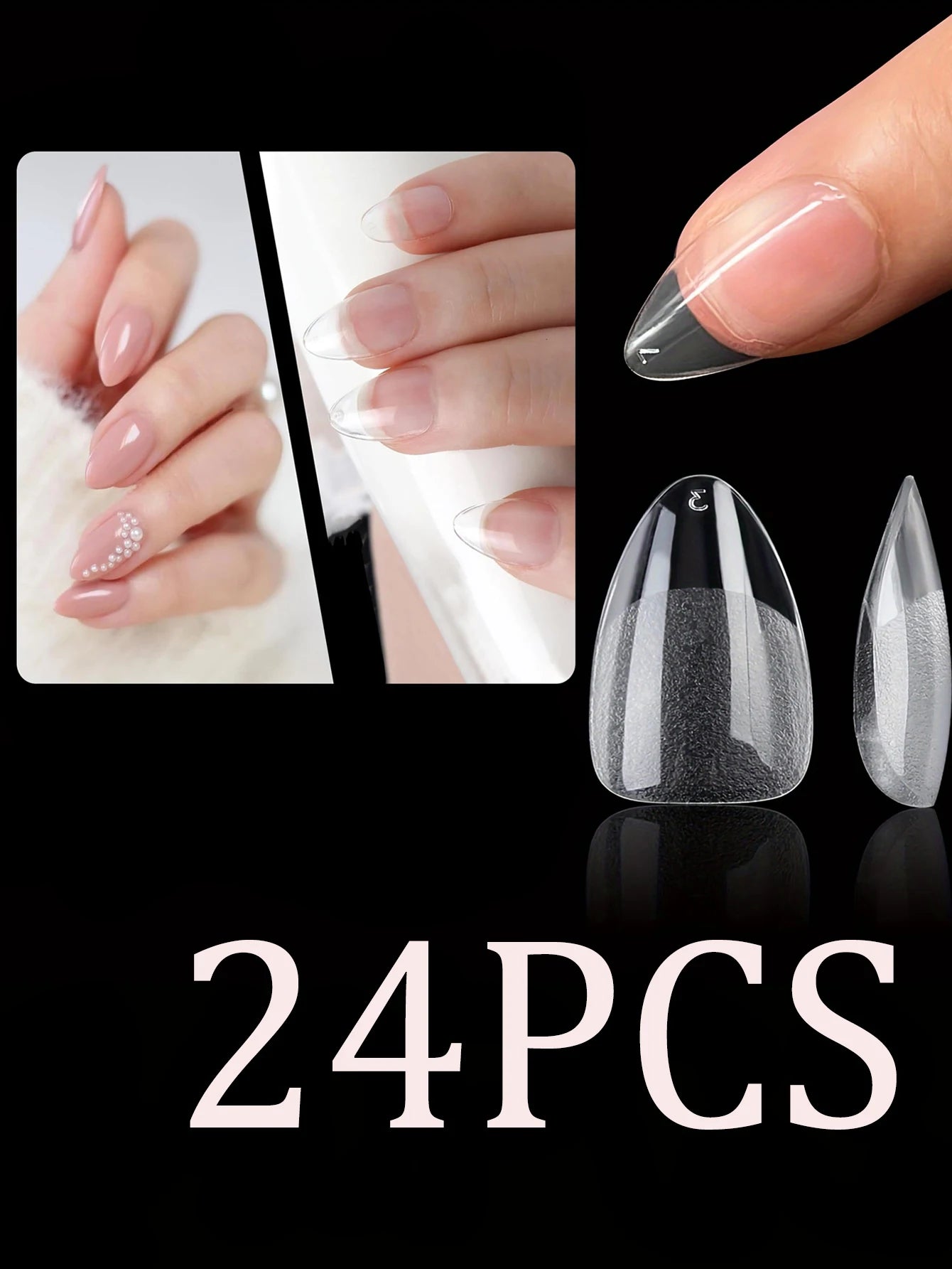 24pcs Fake Nail 12 sizes