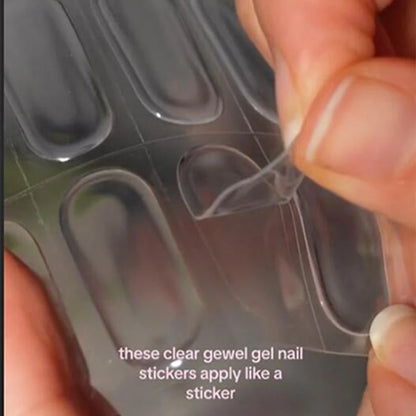 Transparent Semi Cured Gel Nail Strips Clear Nail Strengthening