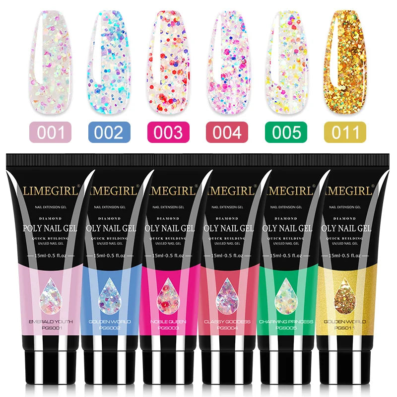 Poly Nail Gel Set of  8/6/4 PCS Poly UV Gel Set