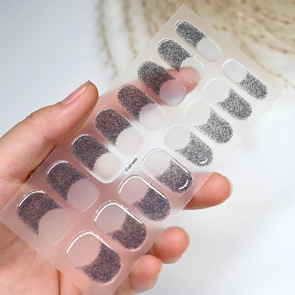 Transparent Semi Cured Gel Nail Strips Clear Nail Strengthening