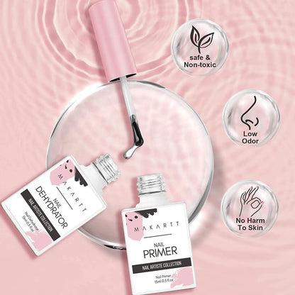 Makartt 2Pcs Gel Nail Polish Nail Prep Dehydrate & Bond Primer 15ml