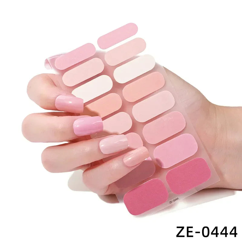 1 Sheet Semi-Cured Gel Nail Strips Waterproof