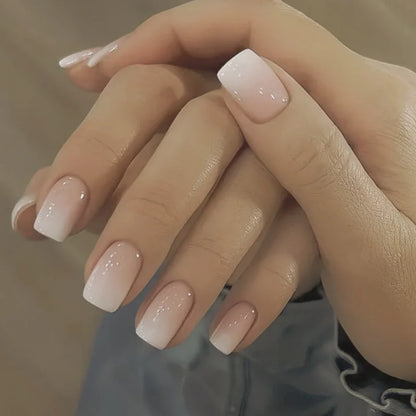 Glossy Press on French Nail Tips