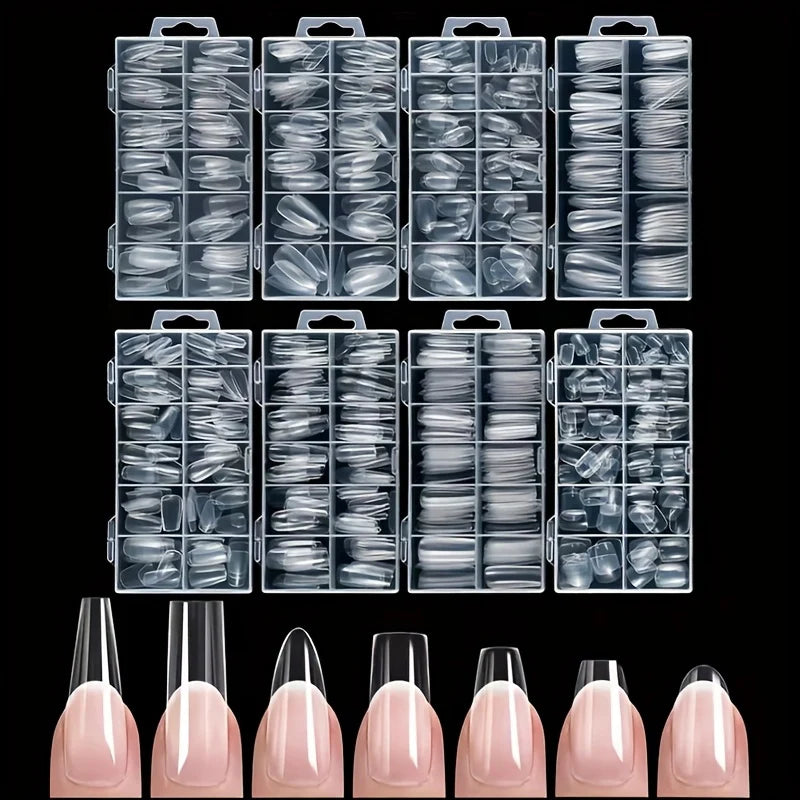120 Pieces of Transparent Coffin/Almond/Fine High Heels/Square