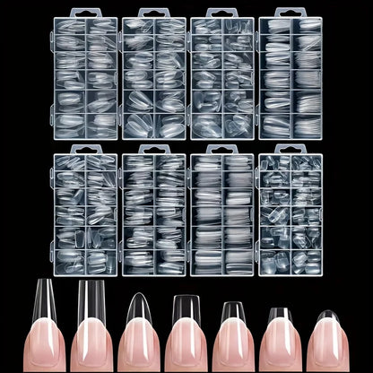 120 Pieces of Transparent Coffin/Almond/Fine High Heels/Square