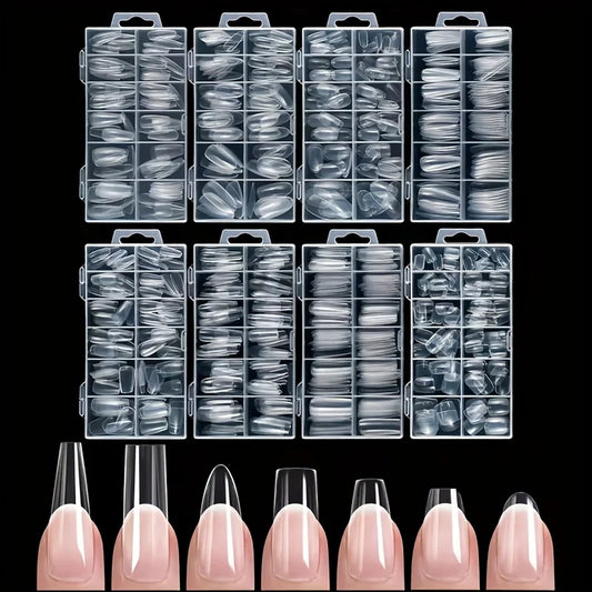120 Pieces of Transparent Coffin/Almond/Fine High Heels/Square