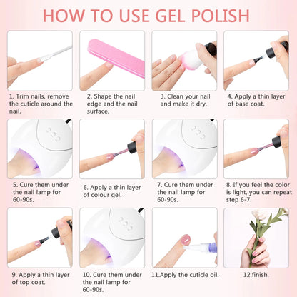 UV LED Gel Nail Polish 70 Colors Glitter 7ml